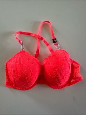NWT Victoria’s Secret Lightly Lined Lace Demi Neon Bra 34D